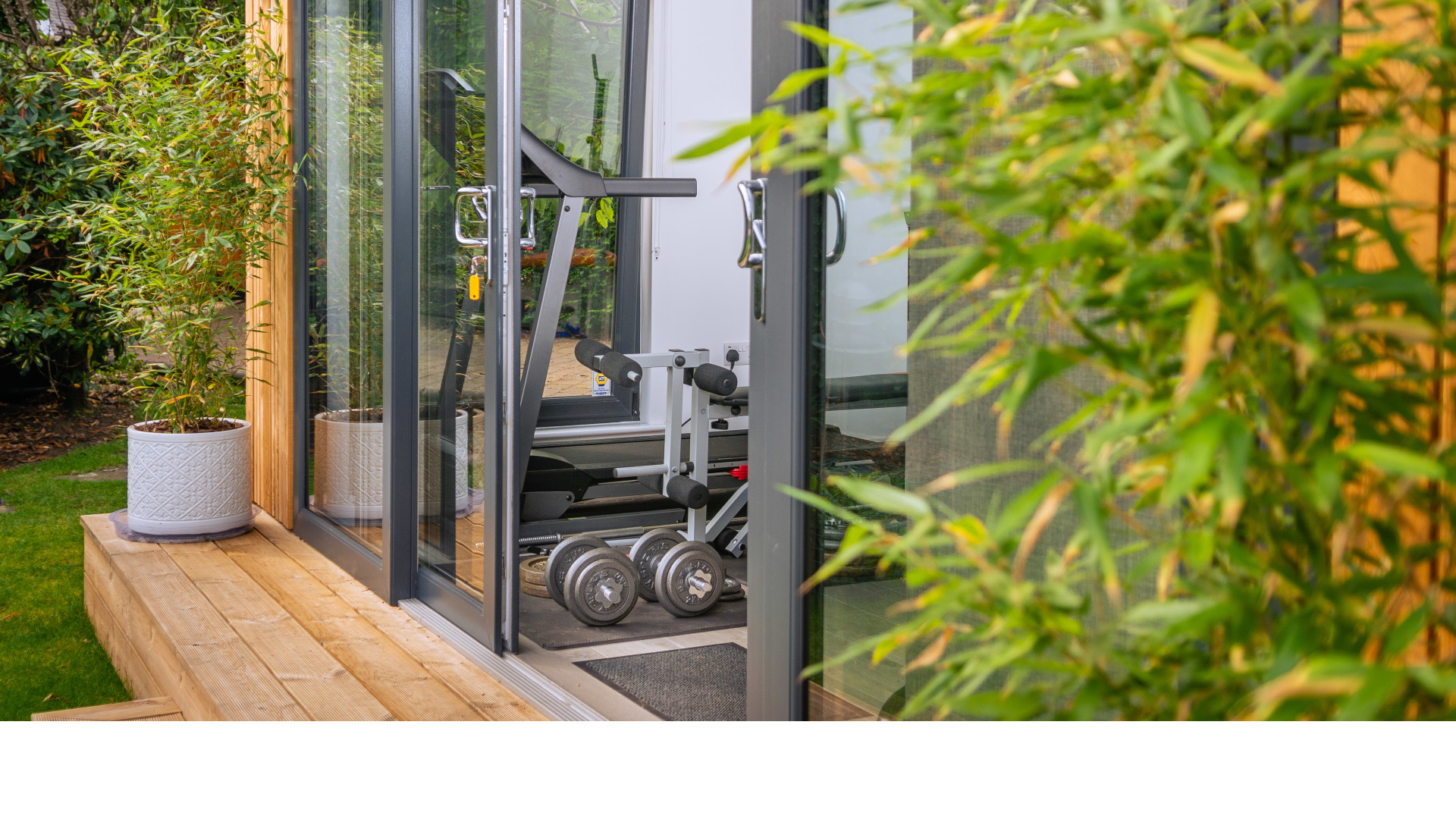 Garden room gym.