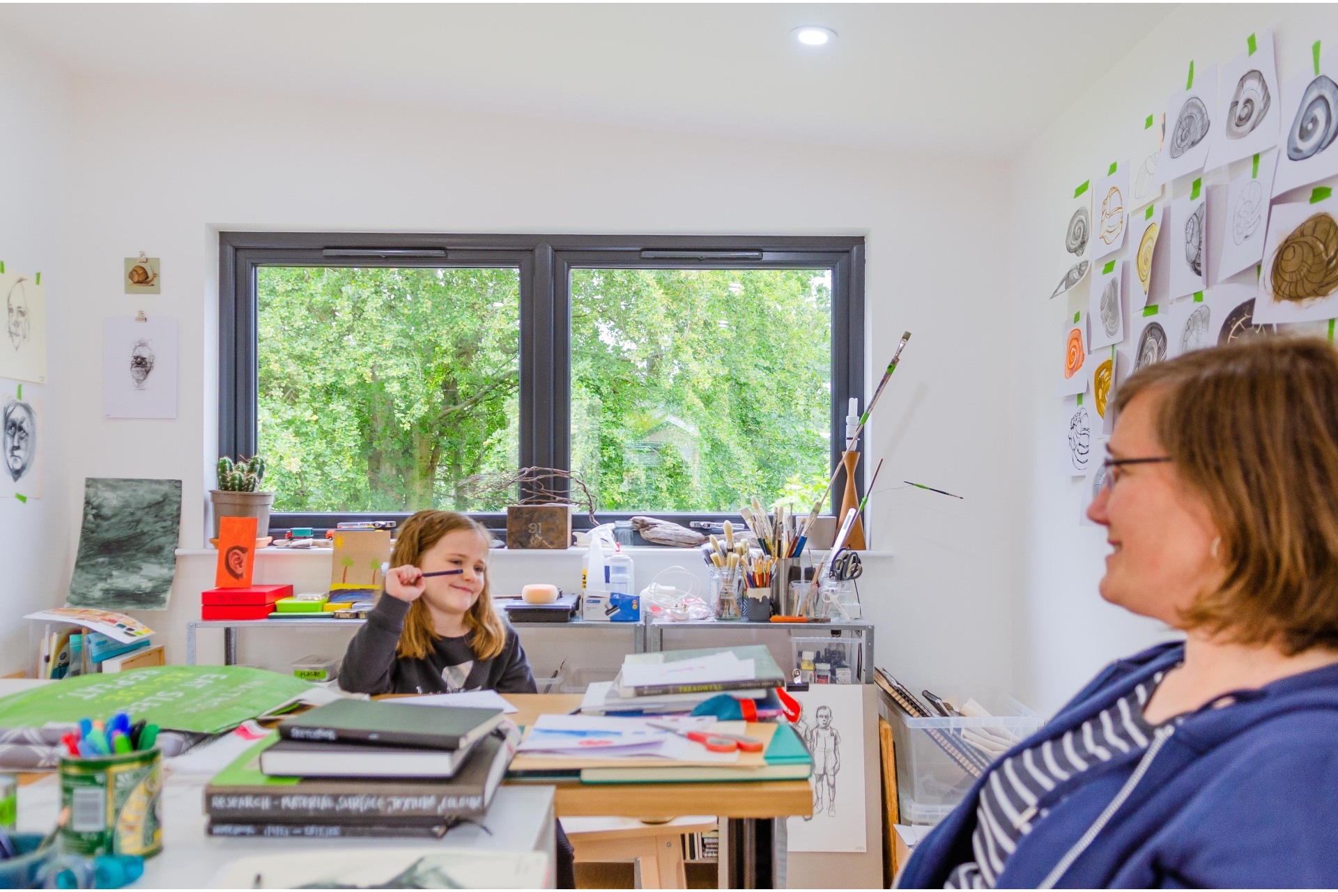 Garden room interior art studio