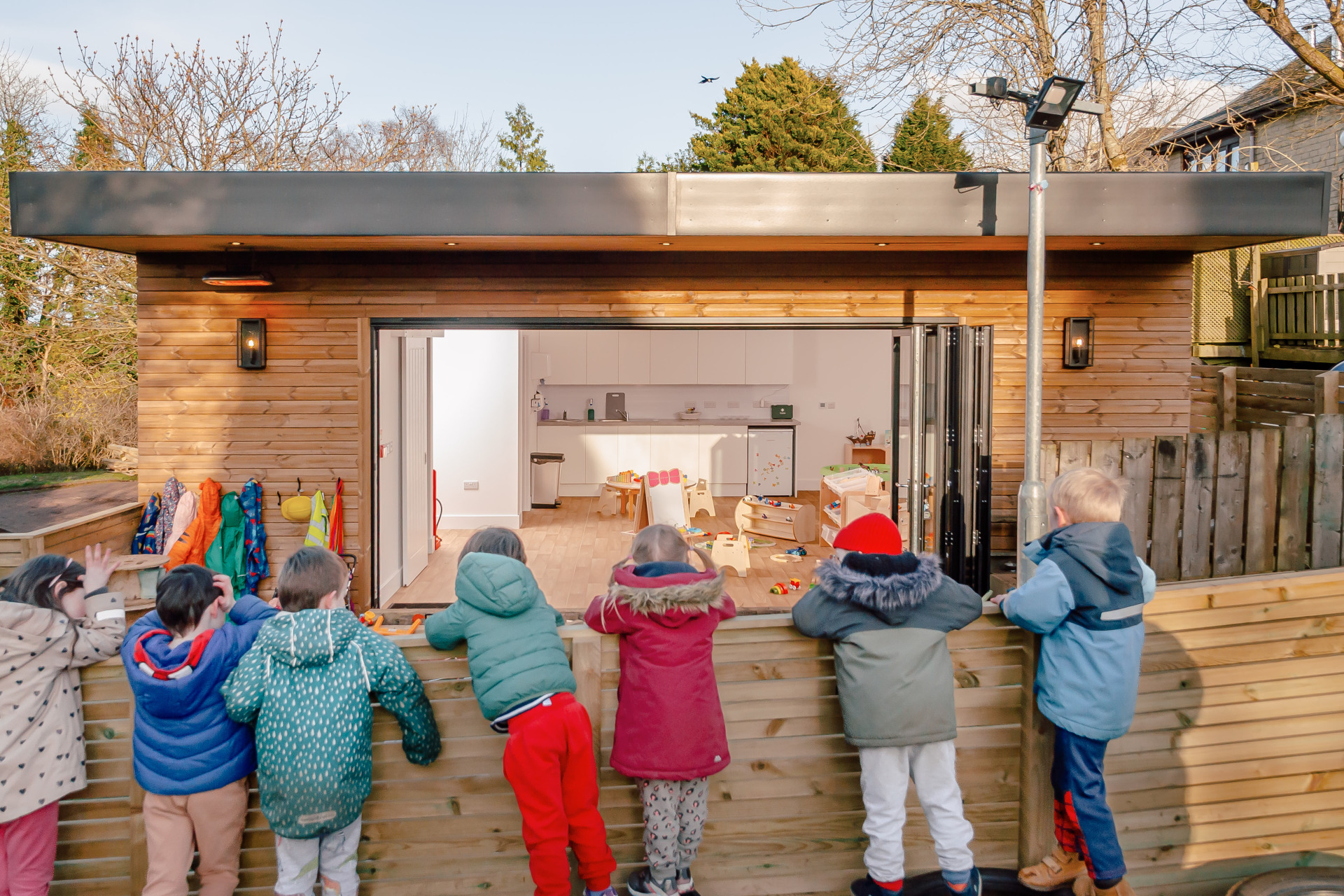Garden Classroom with children looking in