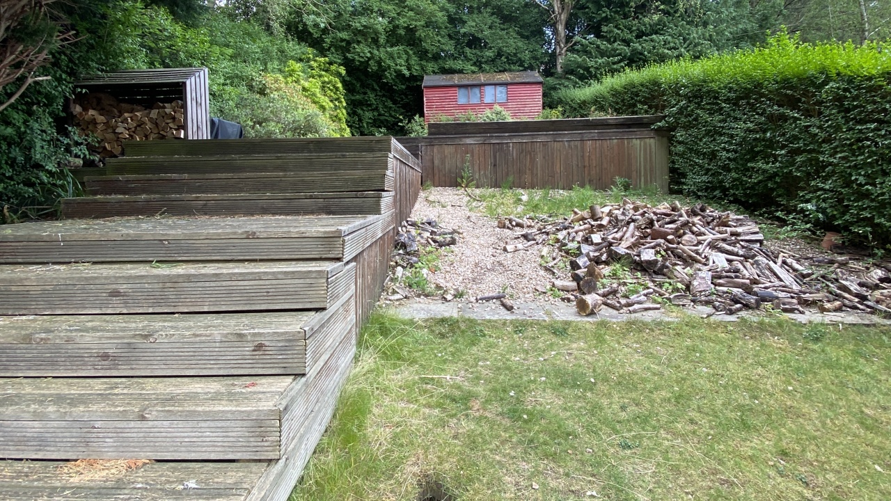 Gardenbefore from house
