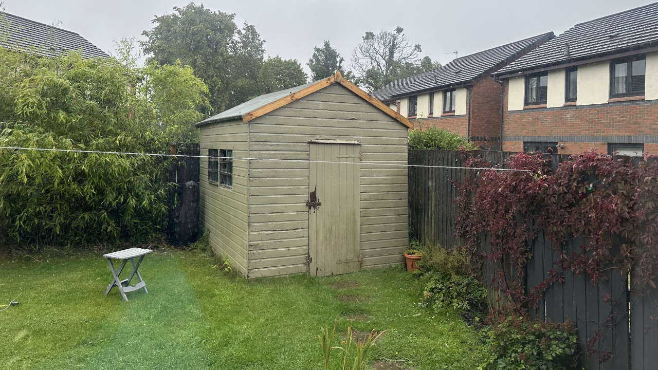 Garden before with shed