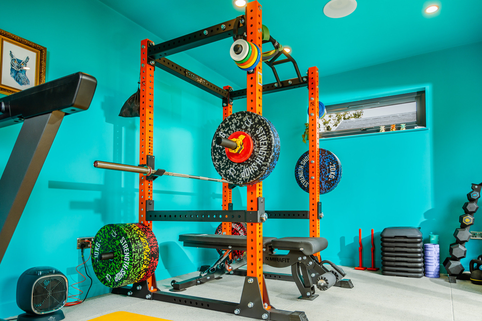 Garden gym added height weightsrack