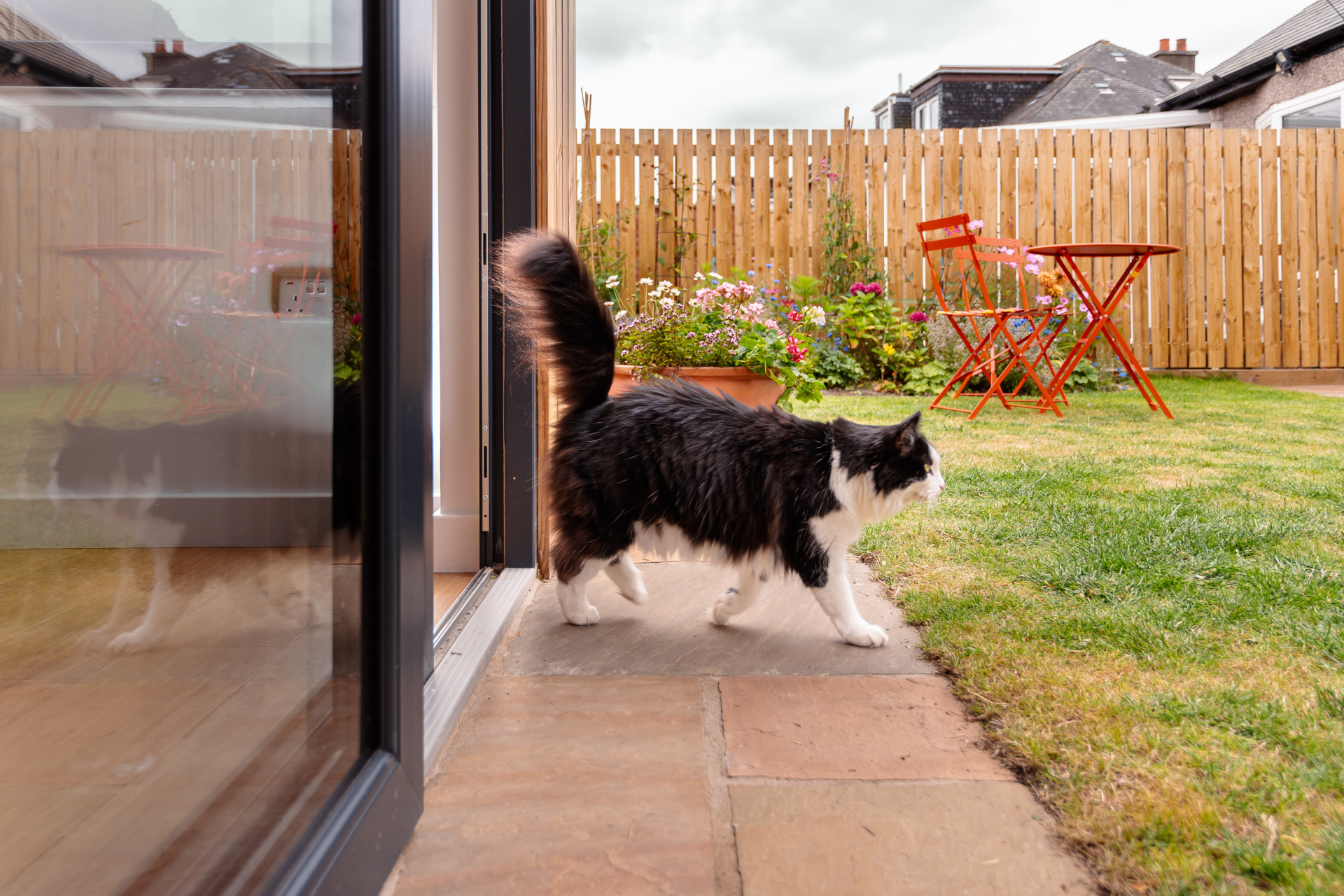 Garden room low threshold doors