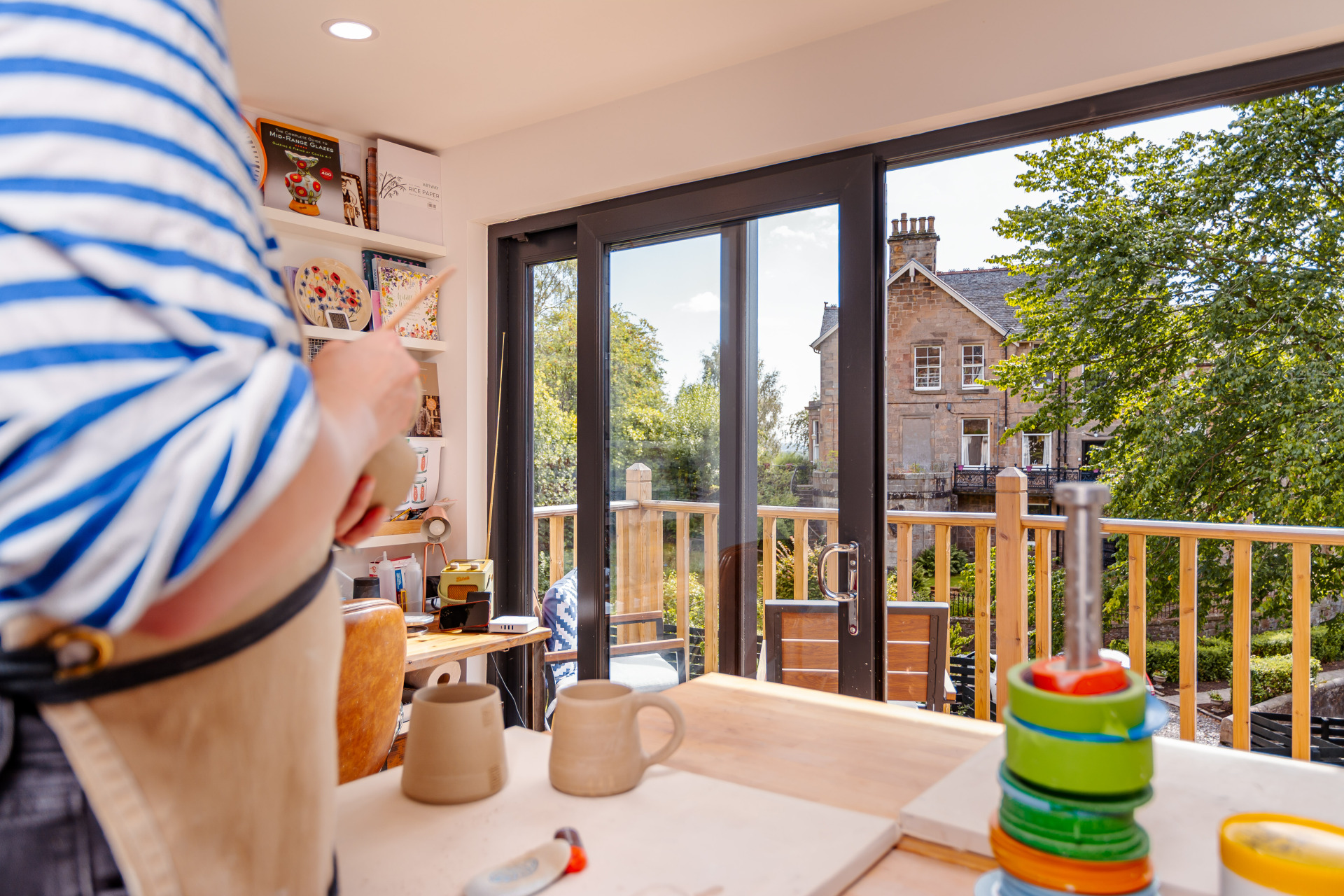 Pottery garden room view