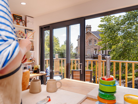 Pottery garden room view