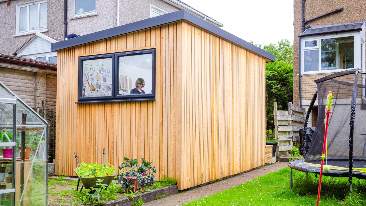 Garden Room studio with windows